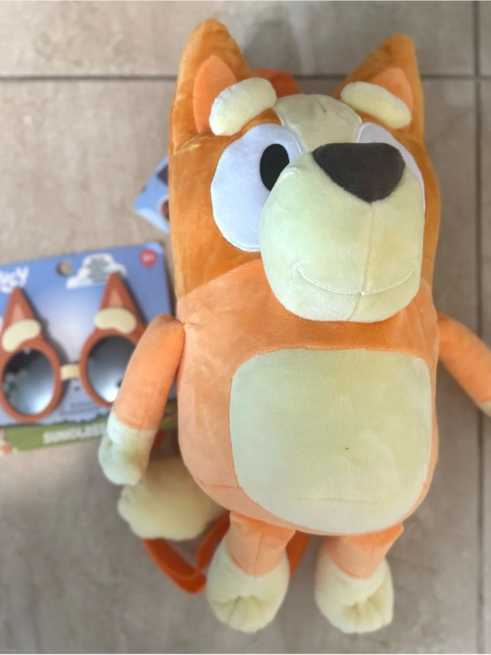 Bluey Bingo Plush Backpack, and Bingo Sunglasses